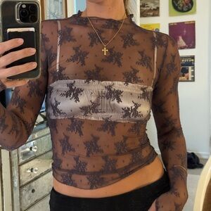Free People Sheer Lace Top